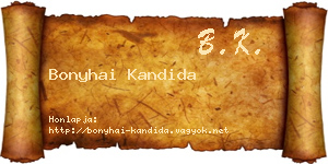 Bonyhai Kandida névjegykártya